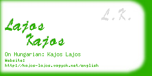 lajos kajos business card